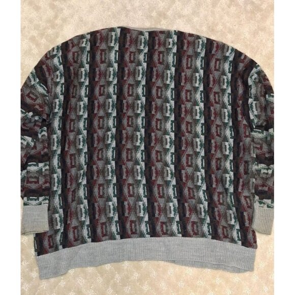 Vintage Private Club Sweater Mens 2X XXL Coogi Style Textured Knit Stripe 90s - Picture 2 of 3